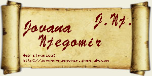 Jovana Njegomir vizit kartica